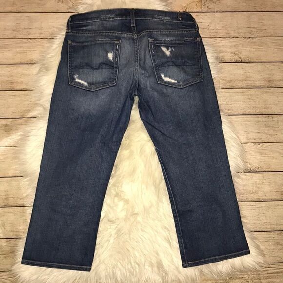 7FAM Crop Josefina Skinny Boyfriend Denim Jeans - Picture 3 of 7